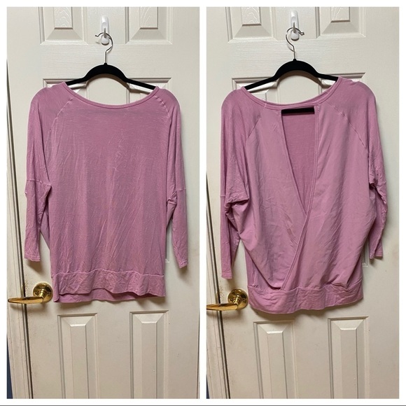 c9 by Champion Top Blouse Open Back Pink 3/4 Sleeve Light Weight Athletic yop - Picture 1 of 9
